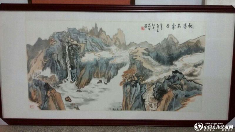 书画家严浩山水作品装框效果展示