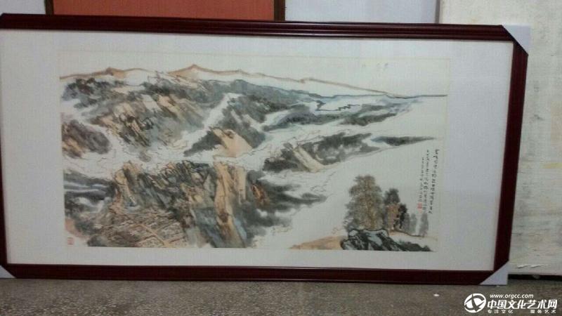 书画家严浩山水作品装框效果展示