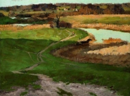 狄先科 《有磨坊的风景》 55x75cm 2012年