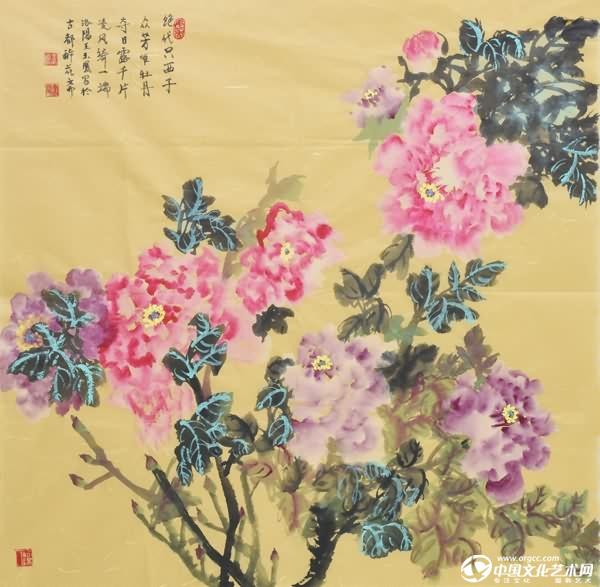 国画家王玉凤牡丹作品