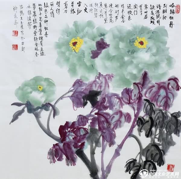 国画家王玉凤牡丹作品
