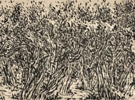 《黄陵古柏》 崔振宽 156.5x363cm 2014年