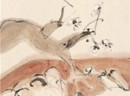 《枝上梅欲裂》 季酉辰 70x35cm 2001年