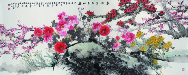 广东樵山书院《春到岭南花似锦》145X330cm.jpg