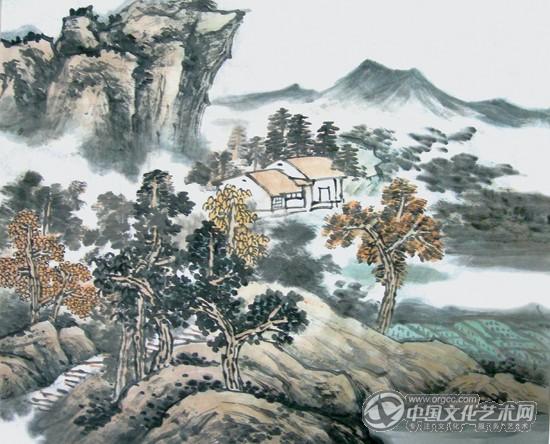 跟解金峰老师学画山水画(四)——山水画的设色,题款和