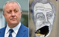 俄罗斯艺术家在马路上作画<b>讽刺</b>州长被捕