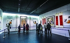 寒石<b>书画艺术展</b>陈村揭幕 百幅国礼书画精品亮相
