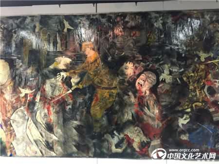 法国画家创作油画《暴行 再现"南京大屠杀"