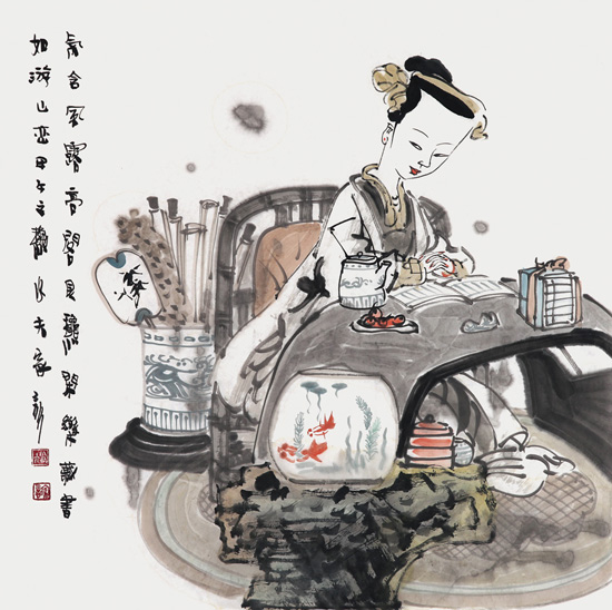 气含风露高阁见秋69cm×69cm纸本2014年.jpg 气含风露高阁见秋69cm×69cm纸本2014年.jpg