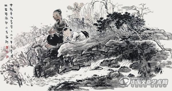 清歌落水意溶溶92cm×178cm 纸本2006年