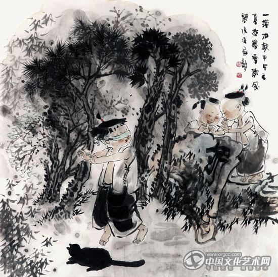 一摸如戏69cm×69cm 纸本2014年