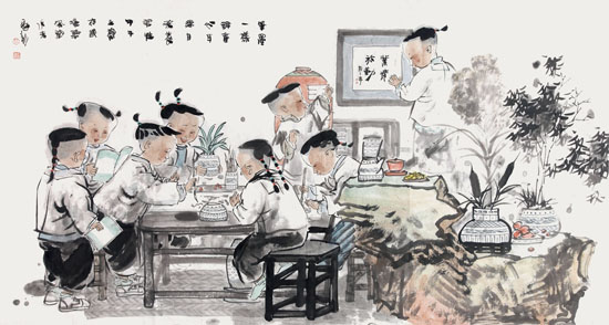 笔墨一样醉童心耳濡目染养习性纸本180cm×97cm2014年.JPG