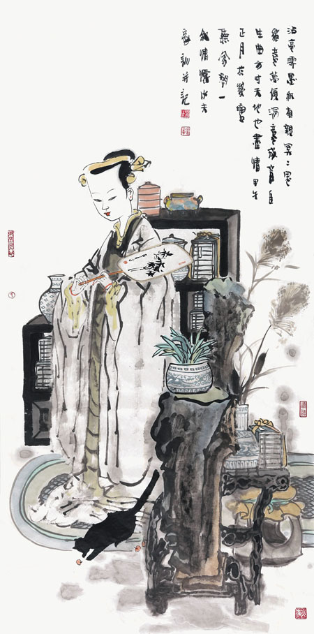 冥冥思绪意万倾138cm×69cm 纸本2014年.jpg 冥冥思绪意万倾138cm×69cm 纸本2014年.jpg