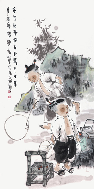 童年记事润在心头100cm×50cm 纸本2015年.jpg