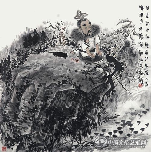 自适闲中趣谁言分外求69cm×69cm 纸本2005年