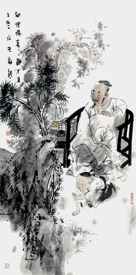 闲情得真趣138cm×69cm 纸本2009年
