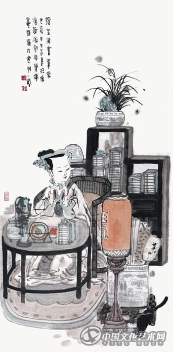 读罢传书意染心头138cm×69cm纸本2014