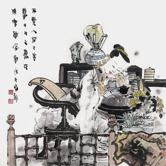 不觉人间已寒秋69cm×69cm纸本2014年