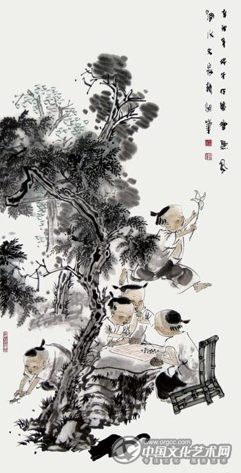 童年戏事138×69纸本2011年