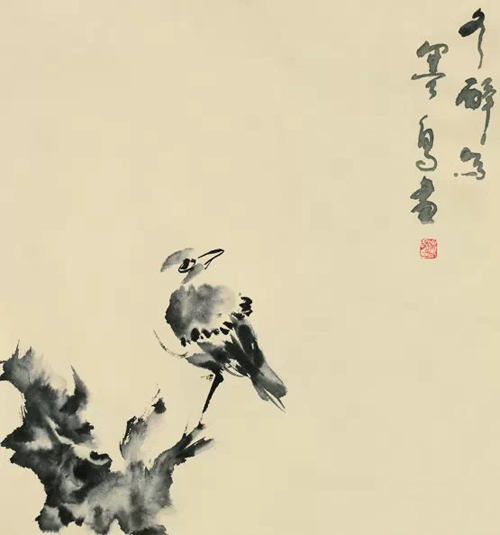 《墨鸟图》 水墨纸本 1980 （南京博物院收藏）.jpg