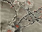 画家黄山花鸟作品《牡丹亦喜漫天雪》