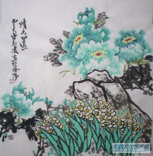 国画家柴新胜花鸟作品《清香四溢》