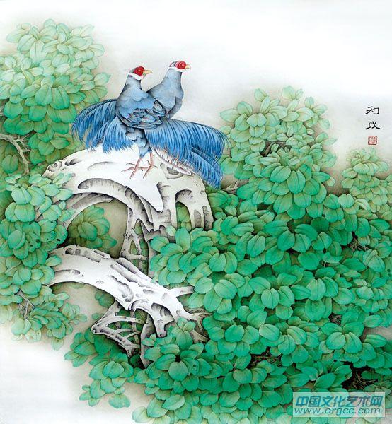 画家康利民花鸟作品