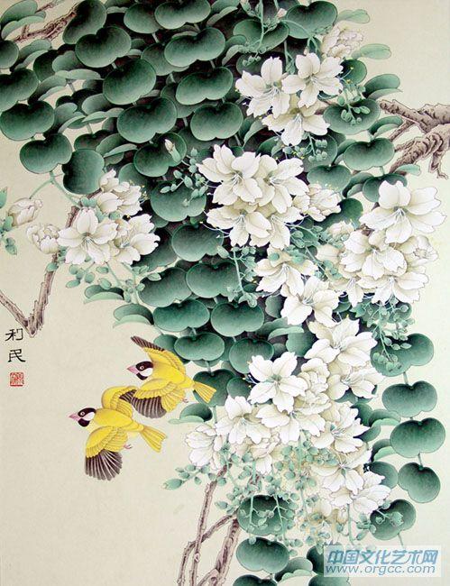 画家康利民花鸟作品《南国春早》