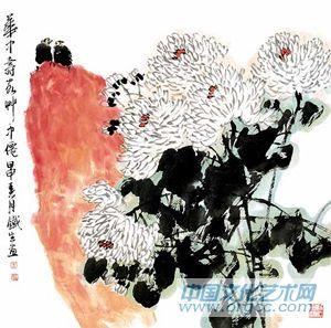 画家索铁生花鸟作品《花中寿客草中仙》
