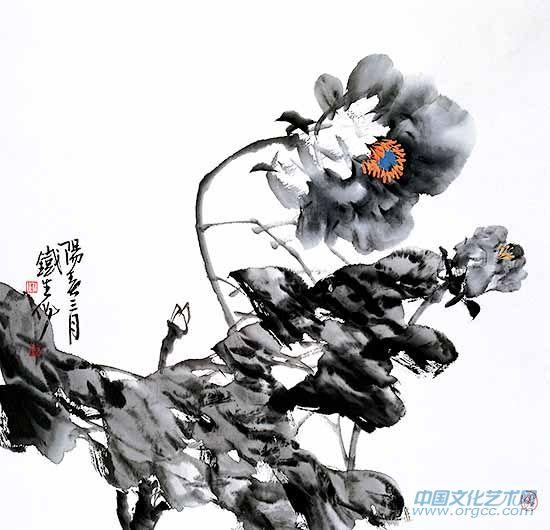 画家索铁生花鸟作品《阳春三月》