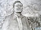 书画家左鲁献人物作品《坚强中国》