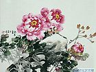 画家王绣花鸟作品《粉牡丹》
