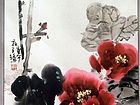 画家王绣花鸟作品《红牡丹》