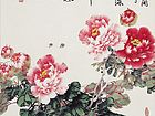 画家王绣花鸟作品《绿艳闲且净红衣浅复深》