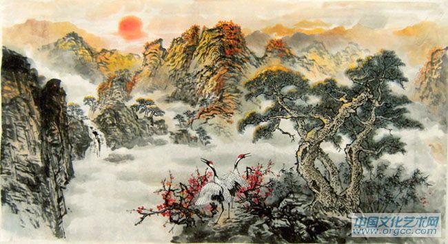 书画家左鲁献山水作品《盛世太平》