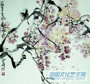 画家高少华花鸟作品《寂寞春风》