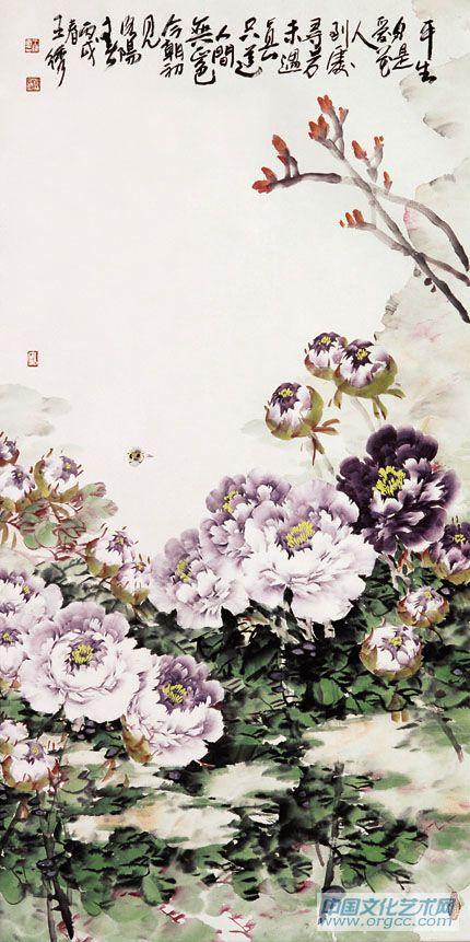 画家王绣花鸟作品《今朝初见洛阳春》