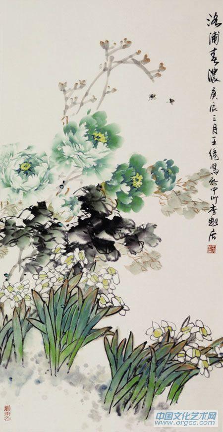 画家王绣花鸟作品《洛浦春浓》