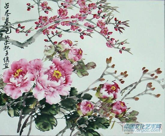 画家王绣花鸟作品《占尽春色》