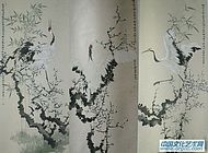 松鶴延年三條屏