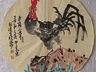 画家柴新胜扇面花鸟作品《卓尔不群》