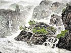 书画家左鲁献油画作品《峡江流瑞》