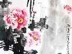 画家解金峰花鸟作品《雨浥丹心吐清香》