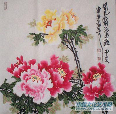 洛阳画家柴新胜花鸟作品《国色朝酣酒天香夜染衣》
