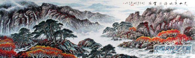 书画家左鲁献山水作品《锦绣宜阳》