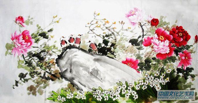 书画家左鲁献花鸟作品