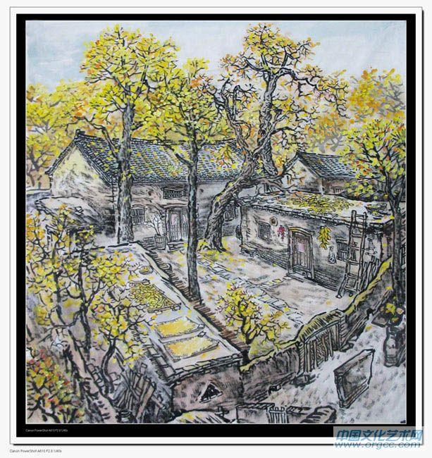 书画家左鲁献山水作品《金秋浸染勤劳家》