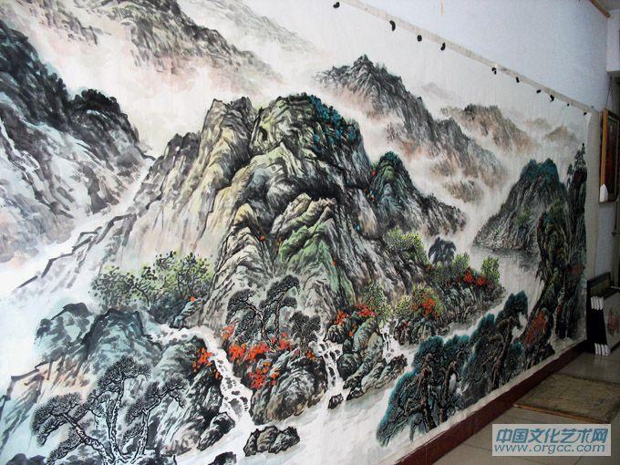书画家左鲁献山水作品《盛世河山》