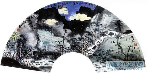 画家解金峰山水作品《大野静无音》