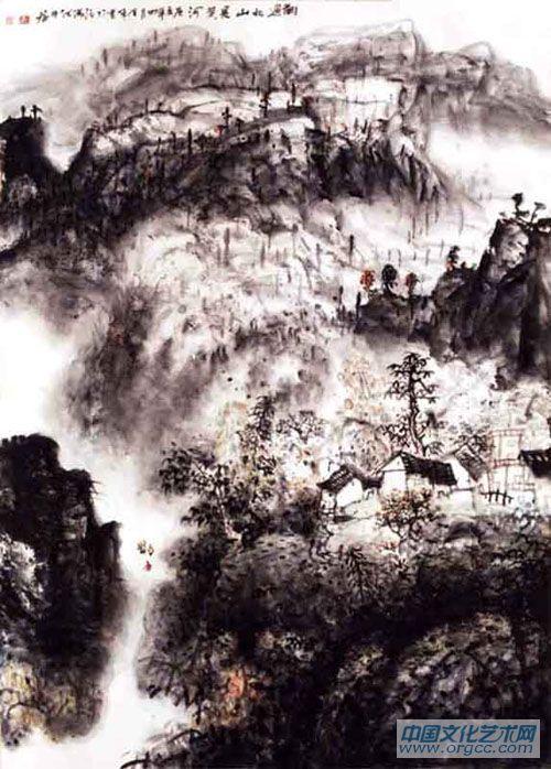 画家解金峰山水作品《翻过北山是》